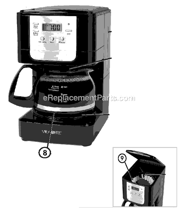 Page A Diagram and Parts List for JWX3  Mr Coffee Coffee Maker